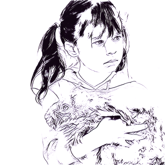 Line-art conversion output from the AI pipeline.